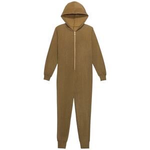 Savage X Fenty Sleep & Shine Hooded Onesie Womens XS Military Olive Green Lurex